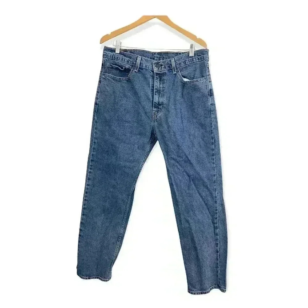 Levi Strauss 505 Straight Leg Regular Fit Medium Wash Denim Jeans‎ 36x30 Men's